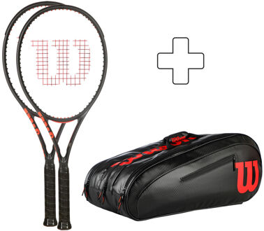 Wilson 2x 100 V3.0 Plus rackettas rood - 3