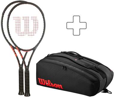 Wilson 2x 100 V3.0 Plus rackettas rood