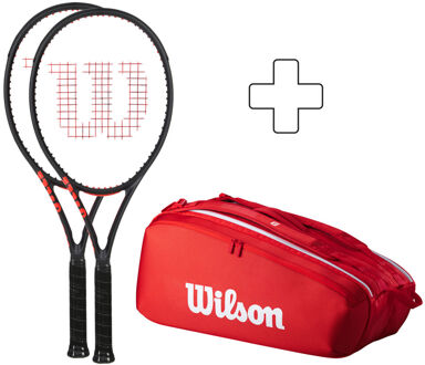 Wilson 2x 100L V3.0 Plus rackettas rood - 0,1,2,3,4