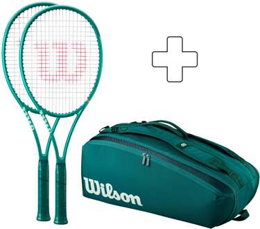 Wilson 2x Blade 98 16X19 v10 Plus rackettas groen - 3