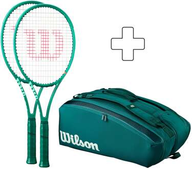 Wilson 2x Blade 98 Pro 16X19 v10 Plus rackettas groen - 4