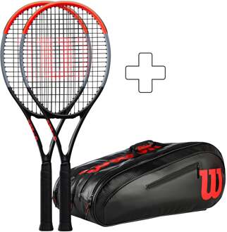 Wilson 2x Clash 100 Pro (Tour) Plus rackettas zwart - 1,2,3,4