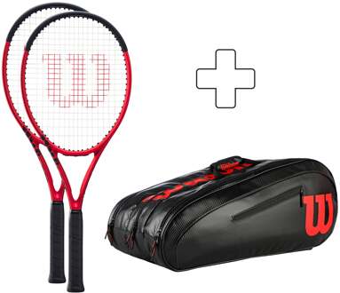Wilson 2x Clash 100  Pro V2.0 Plus rackettas rood - 1,2,3,4