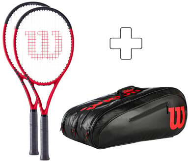Wilson 2x Clash 100 V2.0 Plus rackettas rood - 1,2,3