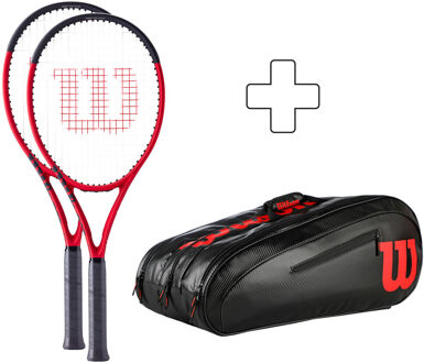 Wilson 2x Clash 100 V2.0 Plus rackettas rood