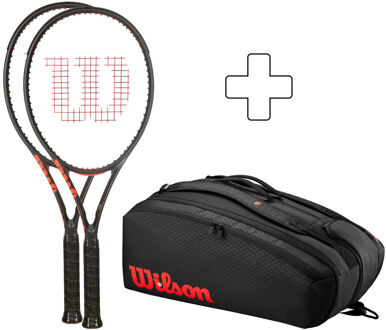 Wilson 2x Clash 100 V3.0 Plus rackettas rood - 1,2,3,4