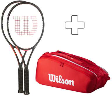 Wilson 2x Clash 100 V3.0 Plus rackettas rood - 1,2,3,4