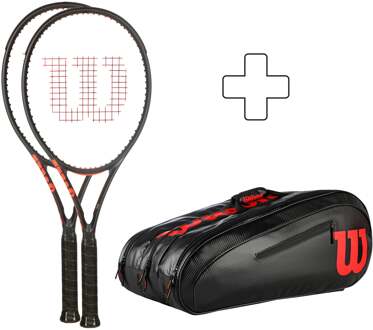 Wilson 2x Clash 100 V3.0 Plus rackettas rood - 3