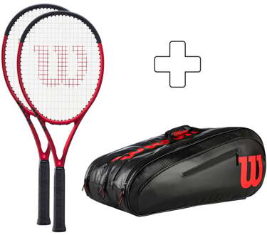 Wilson 2x Clash 100L V2.0 Plus rackettas rood