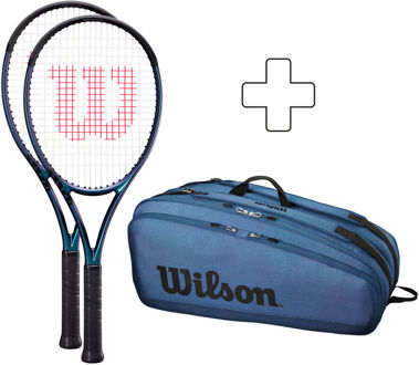 Wilson 2x Ultra 100 V4.0 Plus Tennistas blauw - 1,2,3,4