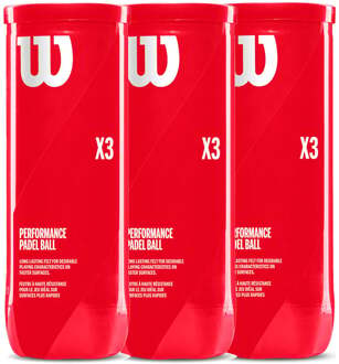 Wilson 3x verpakking 3 stuks Padel X3 Ball geel - nosize