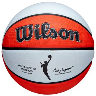 Wilson Basketbal WNBA Authentic Series Outdoor Tackskin Rubber Basketball Wit / oranje - 6 Senior dames