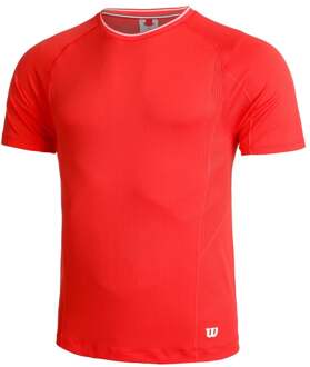 Wilson Players Seamless Crew 2.0 T-shirt Heren-Rood - XL