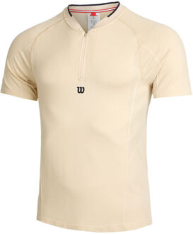 Wilson Players Seamless Zip Henley 2.0 T-shirt Heren bruin - L,XL