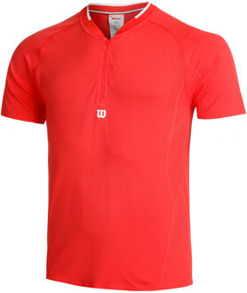 Wilson Players Seamless Zip Henley 2.0 T-shirt Heren rood - XL