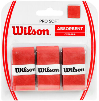 Wilson Pro absorberende racket overgrip (set van 3) - maat One size Rood
