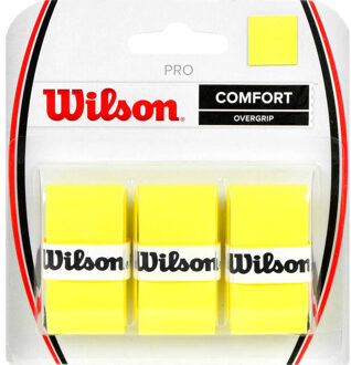 Wilson Pro comfort racket overgrip (set van 3) - maat One size Geel