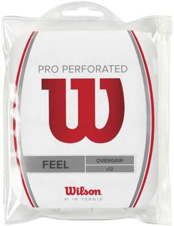Wilson Pro Overgrip Perforated Verpakking 12 Stuks-Wit - nosize