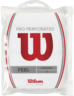 Wilson Pro Overgrip Perforated Verpakking 12 Stuks wit - one size