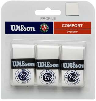 Wilson Pro Overgrip Roland Garros Verpakking 3 Stuks-Wit,Blauw - nosize