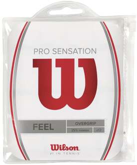 Wilson Pro Overgrip Sensation Verpakking 12 Stuks-Wit - nosize