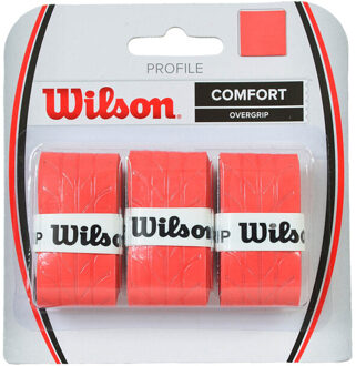 Wilson Pro soft comfort racket overgrip (set van 3) - maat One size Rood