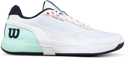Wilson Rush Pro 5 Allcourt schoen Heren-wit, turkoois - 40 2/3,41 1/3,42,42 2/3,43 1/3,44,44 2/3,45 1/3,46,46 2/3,47 1/3,48,49 1/3