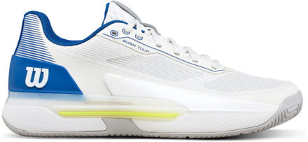 Wilson Rush Tour 5 Allcourt schoen Heren-wit, blauw - 40,40 2/3,41 1/3,42,42 2/3,43 1/3,44,44 2/3,45 1/3,46,46 2/3,47 1/3,48,49 1/3