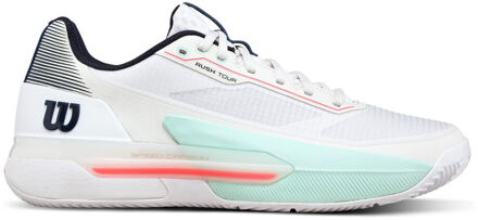 Wilson Rush Tour 5 Tennisschoenen Heren-wit, turkoois - 40,40 2/3,41 1/3,42,42 2/3,43 1/3,44,44 2/3,45 1/3,46,46 2/3,47 1/3,48,49 1/3