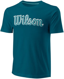 Wilson Script Eco Slimfit T-shirt Heren petrolblauw - M