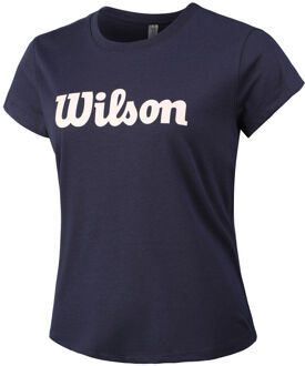 Wilson Script Tech T-shirt Dames blauw - XS,S,M,L,XL
