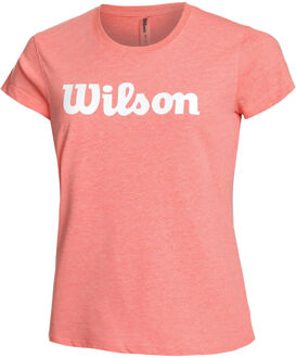 Wilson Script Tech T-shirt Dames koraal - L