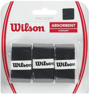 Wilson Soft Overgrip Verpakking 3 Stuks-Zwart - nosize