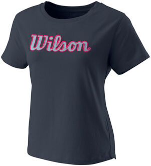 Wilson Sript Eco T-shirt Dames blauw - XS