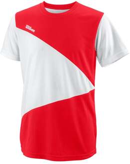 Wilson Team T-shirt Jongens-Rood,Wit - XS