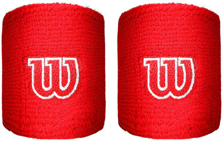 Wilson Wristband Zweetband Verpakking 2 Stuks rood - one size