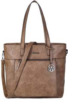 Wimona Evelina Schoudertas Taupe 4035 Bruin