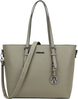Wimona Kyara-One Shoulderbag khaki schooltas damestas Groen - H 32 x B 44 x D 16 cm