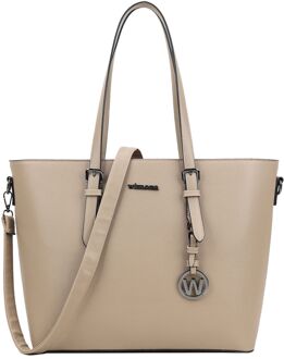 Wimona Kyara-One Shoulderbag light taupe schooltas damestas - H 32 x B 44 x D 16 cm