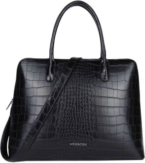 Wimona Luisa 5004 Schoudertas Croco Black Zwart