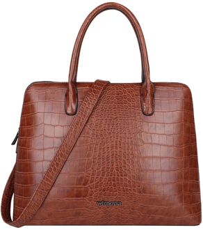 Wimona Luisa Schoudertas Croco Cognac Bruin