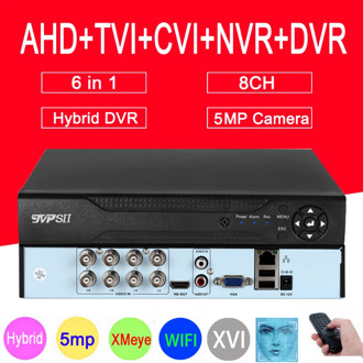 WIn10 Interface 5mp Surveillance Camera H.265+ Hi3521D Xmeye 8 Channel 4CH,8CH 6 in 1 WIFI Hybrid CVI TVi NVR AHD CCTV DVR