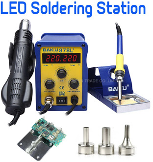 Wind Hot Air Soldering Station 110/220V with Heat Gun and english Manual LED Digital Display