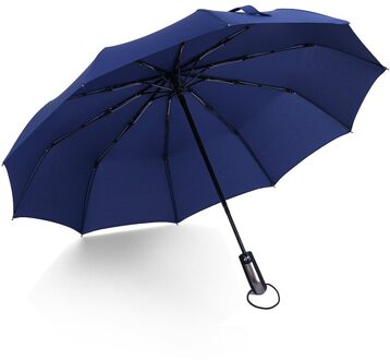 Wind Slip Opvouwbare Automatische Paraplu Regen Vrouwen Auto Luxe Grote Winddicht Paraplu Regen Voor Mannen Zwarte Coating 10K Parasol Blauw