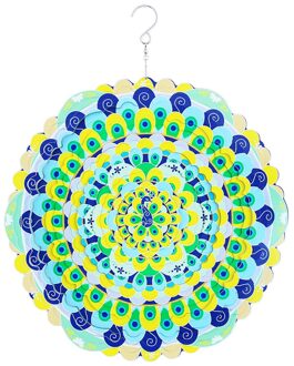 Wind Spinner 360 ° Roterende Rvs 3d Vloeiende Licht Effect Decor Voor Outdoor Huis Opknoping Decor Balkon Decoraties groot