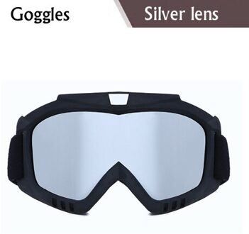Winddicht Dirt Bike Ski Bril Uv-bescherming Ademend Mx Off Road Brede Vision Motorfiets Helmen Goggles Gafas Motocross Zilver
