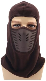 Winddicht Fleece Muts Helm Sport Motorfiets Fietsen Skiën Winddicht Warm En Comfortabel Hoed Masker # PY10 koffie