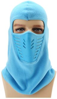Winddicht Fleece Muts Helm Sport Motorfiets Fietsen Skiën Winddicht Warm En Comfortabel Hoed Masker # PY10 lucht blauw