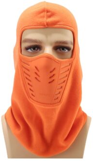 Winddicht Fleece Muts Helm Sport Motorfiets Fietsen Skiën Winddicht Warm En Comfortabel Hoed Masker # PY10 oranje