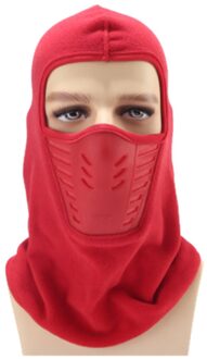 Winddicht Fleece Muts Helm Sport Motorfiets Fietsen Skiën Winddicht Warm En Comfortabel Hoed Masker # PY10 rood